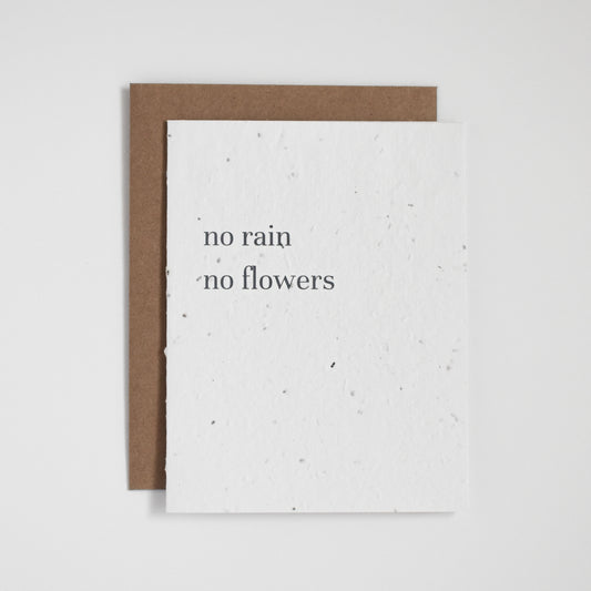 Tarjeta plantable - No rain no flowers
