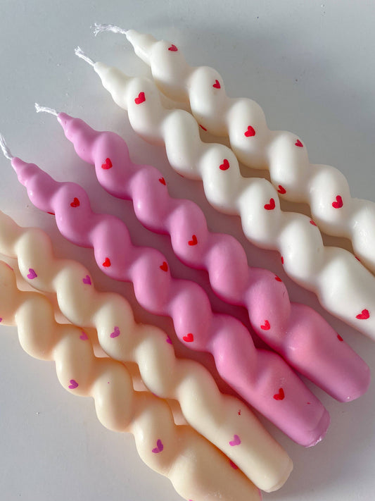Velas twist corazón