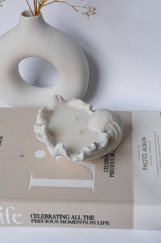 Vela Concha  - Flor de naranjo y madera