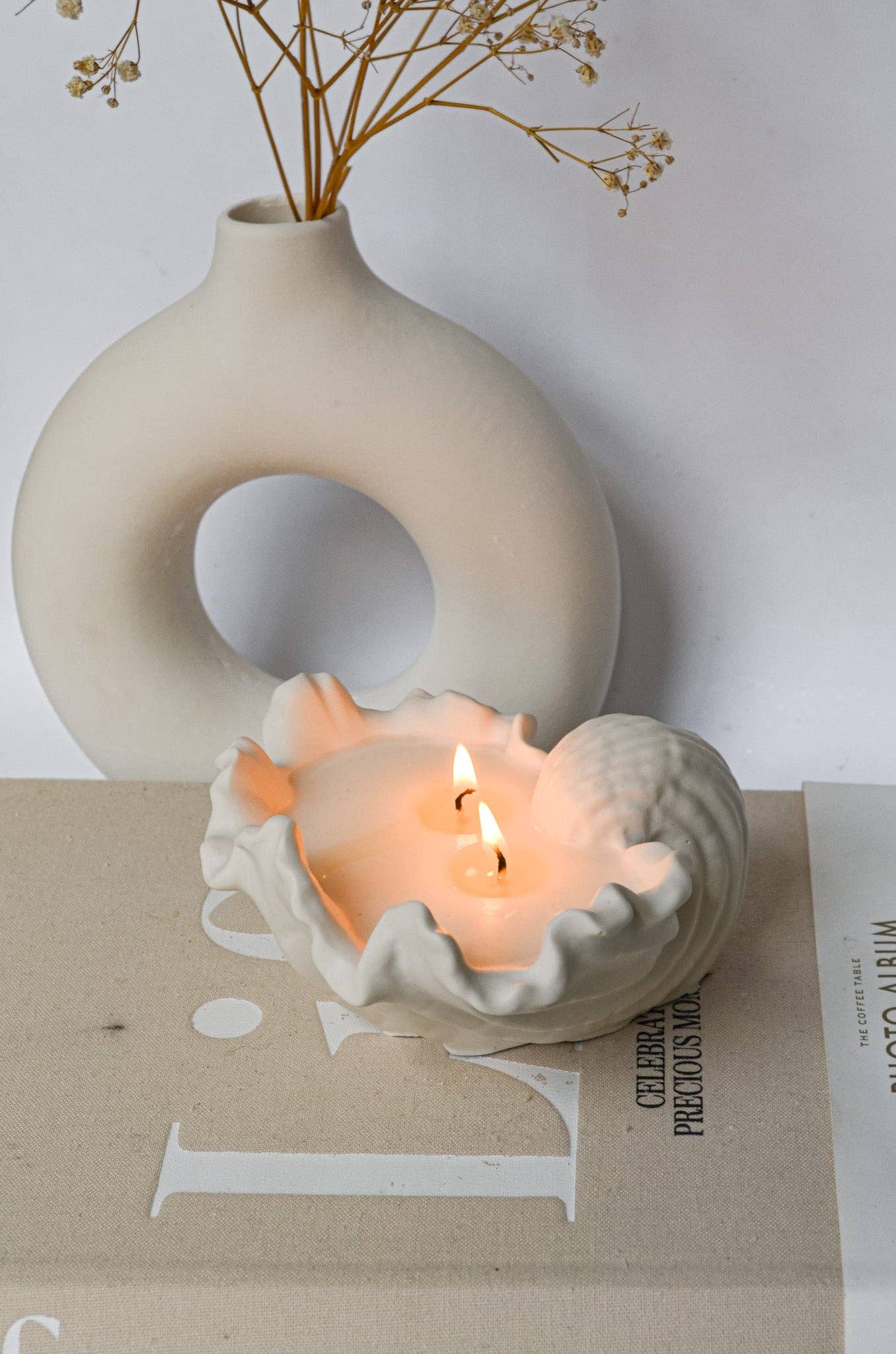 Vela Concha  - Flor de naranjo y madera
