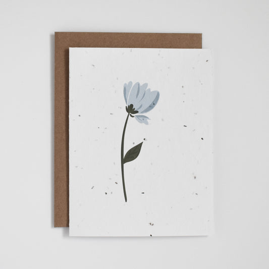 Tarjeta plantable - Flor azul