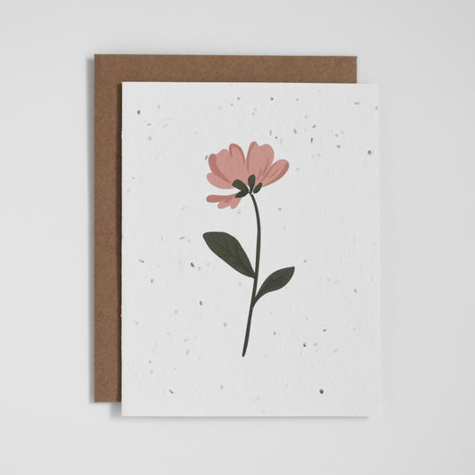 Tarjeta plantable - Flor rosa